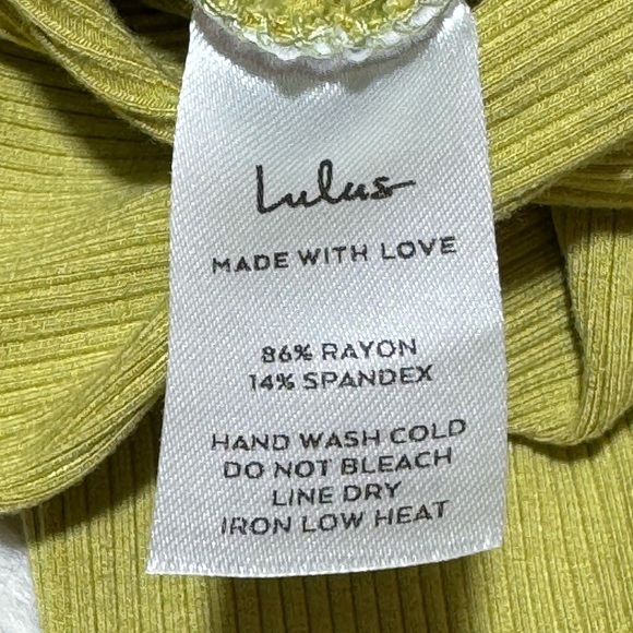 Lulus Just My Type Lime Green Ribbed Asymmetrical One-Shoulder women’s Dress S - Picture 5 of 15